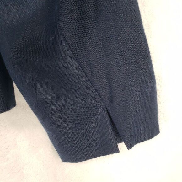 Talbots Blazer Womens 20W Navy Blue Irish Linen Lined Career Suit Jacket Pockets - Picture 6 of 9